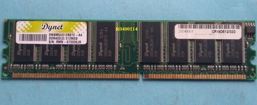 Introducir espiral navegación 512Mb Dynet DNKM5U512B8TE-A4 - 184pin 8chip CL3 PC3200 DDR 400MHz Desktop Memory | A1 Used Computer Systems – Computer Parts, Repair Services Introducir espiral navegación 512Mb Dynet DNKM5U512B8TE-A4 - 184pin 8chip CL3 PC3200 DDR 400MHz Desktop Memory | A1 Used Computer Systems – Computer Parts, Repair Services