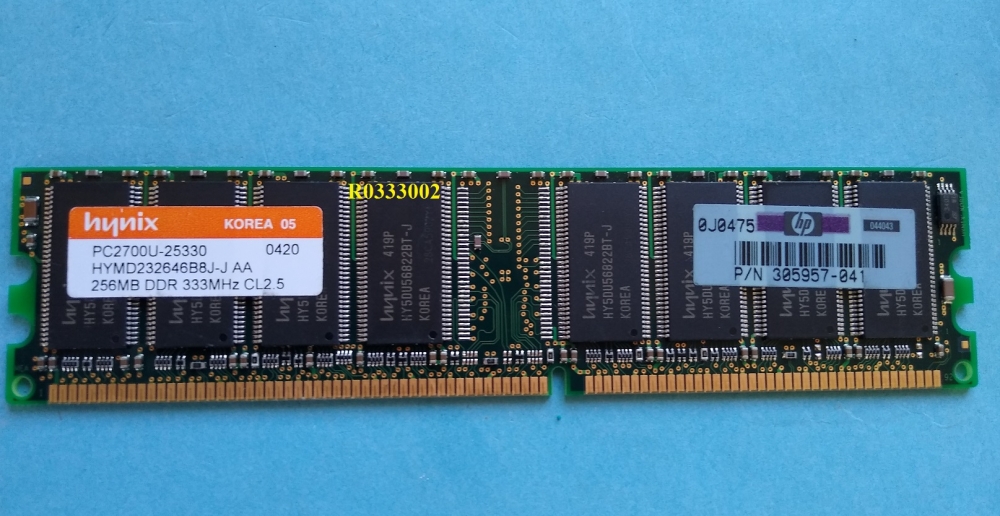 256Mb Hynix HYMD232646A8J-J AA (HP 305957-041) 184pin 8chip PC2700  DDR 333MHz Desktop Memory