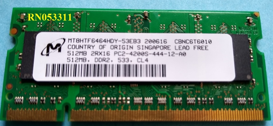 Buy used computer Memory - Notebook - DDR2 PC4200 533MHz online