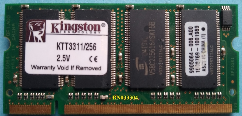 256Mb Kingston KTT3311/256 200pin 8chip PC2700 DDR 333MHz Notebook  Memory