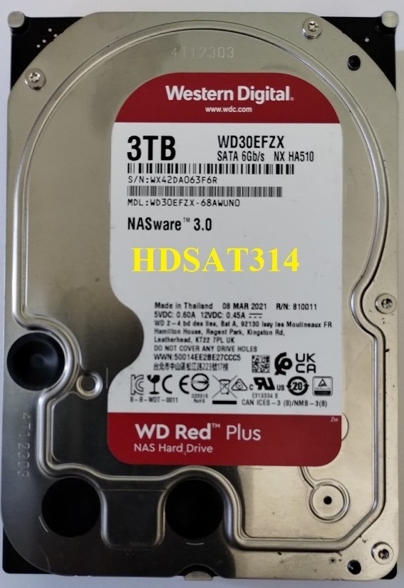2台 3TB  WD Red Plus / WD30EFZX 2023年製 2台☆ 3TB ☆ WD Red Plus ⁄ WD30EFZX