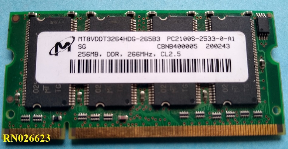 256Mb Micron MT8VDDT3264HDG-26583 200pin 8chip PC2100 DDR