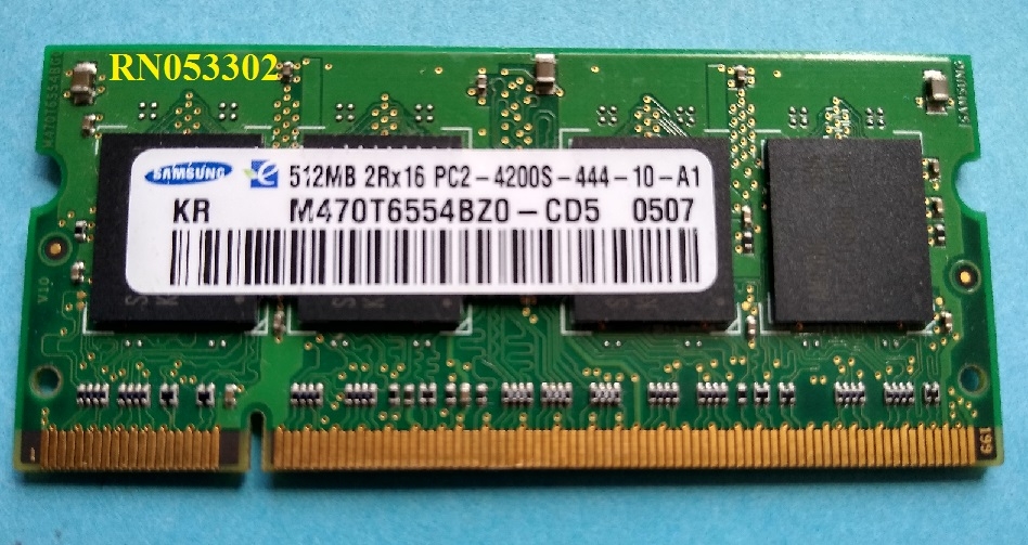 512Mb Samsung M470T6554BZ0-CD5 200pin 8chip CL4 PC2-4200 DDR