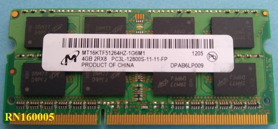 4096Mb Micron MT16KTF51264HZ-1G6M1 204pin 16chip CL11 PC3-12800S DDR3  1600MHz Notebook Memory