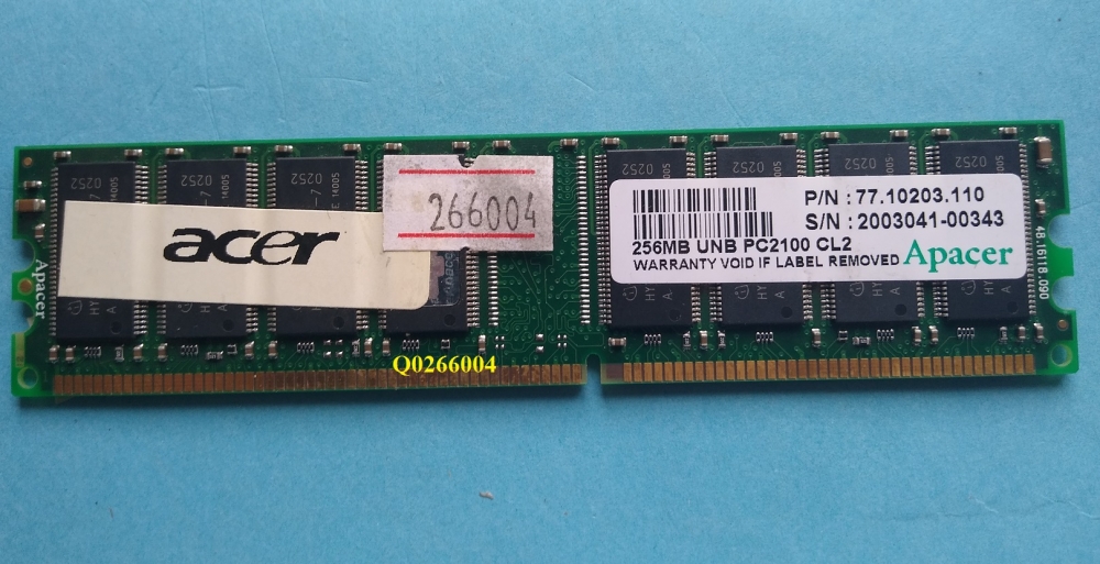 256Mb Apacer 16chip CL2 PC2100 DDR 266MHz Desktop Memory